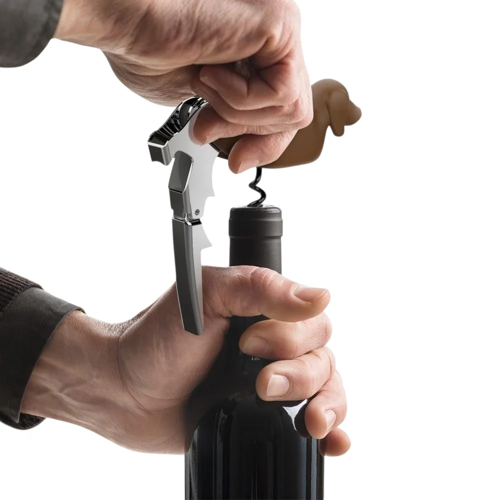 New In Box - Fred - Winer Dog Weiner Dog Dachshund Brown Corkscrew Wine Opener